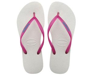 Havaianas Slim Logo Flip White Flops 39/40
