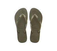 Havaianas Slim Logo METALLIC Damen Zehentrenner, grün, 2 UK