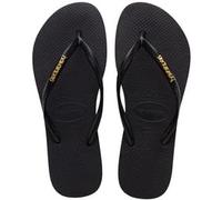 Havaianas Slim Logo Metallic Zehensandalen Damen Schwarz - 33/34 - Zehensandalen Shoes