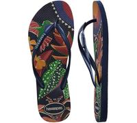 Havaianas Slim Tropical Flip-Flops (Marineblau/Marineblau, Schuhgrößensystem, Erwachsene, Damen, numerische Reihe, Größe M, 37,5, 38), marineblau, 37/38 EU