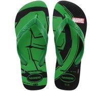 Havaianas Top Marvel Logomania Herren FlipFlop Black / Patria Green 41 EU