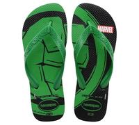 Havaianas Top Marvel Logomania (Mini Me), Jungen Flipflop, Black/Patria Green,