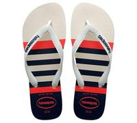 Havaianas Top Nautical Flip-Flops, Weiß oder Weiß oder Marineblau, Größe 39,5 oder 40