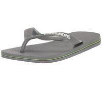 Havaianas Unisex Kinder Brasil Logo Zehentrenner, Steel Grey Steel Grey, 35/36 EU