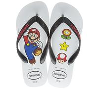 Havaianas Unisex-Kinder Mario Bros Zehentrenner, weiß/schwarz, 23/24 EU