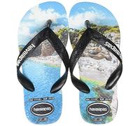 Havaianas Unisex-Kinder Top Photoprint Zehentrenner, Mehrfarbig (Black/Black/Turquoise 7661), 23/24 EU