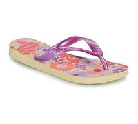 Havaianas - Kids Flores, bequeme, langlebige und witzige Flip-Flops, Sohle mit Blumenmuster, Metallic-Riemen und rutschfeste Sohle, Mädchen