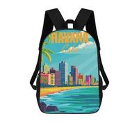 Havana Cuba Minimal Modischer, Lässiger Kinderrucksack, 3D-gedruckter Schulrucksack Für Jungen, Großer Rucksack 17inch