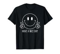 Have A Nice Day Lustiges Lächeln Gesicht Shirt Happy Face Minimalistisch T-Shirt