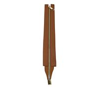 Haveratio 30 cm PU-Leder-Reißverschluss mit Löchern, Metall-Reißverschluss, DIY-Reißverschluss, Ersatz-Hardware, Reißverschluss-Zubehör zum Nähen von Handtaschen, Braun
