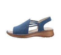 Riemchensandale ARA "HAWAII", Damen, Gr. 43, jeansblau, Textil, unifarben, Basic, Schuhe Riemchensandale, Keilabsatz, Sandalette mit Gummizügen, in Schuhweite G (= weit) (46193627-43) jeansblau