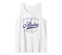 Hawaii Hello Island Grafik auf der Vorderseite und Rückseite XO4U Original Tank Top