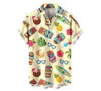 Hawaii Hemd Damen Sommer - Funky Hawaiibluse Damen Hawaiihemd T Shirt Kurzarm Strandbluse mit Blumen Aufdruck Boho Hemdbluse Locker Lässige Urlaub Strandhemd Hemden Blusen & Tuniken für Frauen