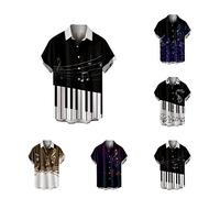 Hawaii Hemd Herren Kurzarm Strandshirts mit Tasche Sommer Lässig Strand Outfit Hawaiihemd Männer Button Down Revers Hemden Freizeithemd