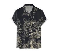 Hawaii Hemd MäNner Funky Herren Hawaiihemd Kurzarm Hemden Blumenmuster Sommer Strand Beach Palmen Mens Shirts