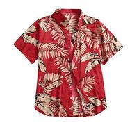 Hawaii Hemd Männer Kurzarmhemd,Hawaiihemd Herren Revers Hawaiihemden Sommer mit Federdruck Button Down Kurzarm Hemden Locker Leichte Bequeme Sommerhemd Freizeithemd Urlaub Strandhemd