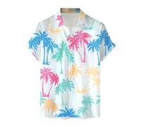 Hawaii Hemd Männer Lustig Herrenmode Kurzärmel Freizeit Hemd Bügelfreie Fitness Hemd Herren Ananas Blätter Print Strand Reise Unterhemden Umlegekragen Sommer Hemden für Herren Tshirt Hemden