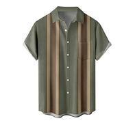 Hawaii Hemd Männer Lustig Weiches Kurzärmel Westernhemd mit Tasche Cowboy Hemd Bunte Strandurlaub Herrenhemden Stehkragen Sommer Hemden für Herren Kurzarm Shirt Tee