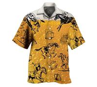 Hawaii Hemd Männer, Oktoberfest Hemd Herren Kurzarm Lustig mit Bier Print 90er Jahre Hawaii Festival Outfit Hip Hop, Trachtenhemd Modern Fit Hemden Luftig Freizeithemd für Wandern, Picknick
