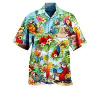 Hawaii Hemd Männer, Sommer Hemd Kurzarm Herren Hawaiihemd Mit Bedruckt Sommerhemd Leicht Kurzarmhemd 90er Jahre Strand Hawaii Sommer Festival Outfit Lustig Hemden Classic Locker Lustige Tshirts Männer