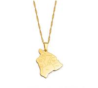 Hawaii-Karte Mit Halsketten Mit Namen Der Stadt, Hawaiianischer Schmuck, Vintage-Umriss, Trendige Patriotische Unisex-Regions-Accessoires, Hiphop-Geometrie, Verstellbare Kette, Hochzeitsgeschenk,