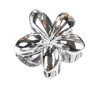 Hawaii Stil Haarspange Haar elegante Haarspange | Haarspangen in groß und klein für dickes dünnes Haar Styling Zubehör Elegante Blumenspangen (Silver, One Size)