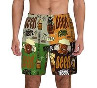 Hawaiianische Herren-Badehose, schnell trocknende Boardshorts mit Netzfutter, Strandshorts, Bademode, Badeanzüge, Bier, XX-Large