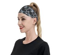 Hawaiianische schwarz-weiße Strassen-Druck-Stirnbänder für Damen und Herren - Haarband, Schweißbänder für Laufen, Fußball, Fitnessstudio, Zubehör