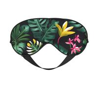 Hawaiianische tropische Blätter Blume Augenmaske Schlafmaske für Männer Frauen 100% Verdunkelung, kein Druck auf die Augen, weich & atmungsaktiv