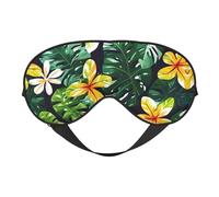Hawaiianische tropische Blätter Blumen Augenmaske Schlafmaske für Männer Frauen 100% Verdunkelung, kein Druck auf die Augen, weich & atmungsaktiv
