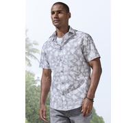 Hawaiihemd BEACHTIME "Regular fit", Herren, Gr. XXXL (47/48), N-Gr, grau (grau, bedruckt), Web, Obermaterial: 100% Baumwolle, gemustert, regular fit, ohne Ausschnitt, abgesteppte Kante, Hemden Hawaiih