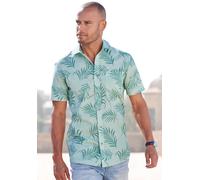 Hawaiihemd JOHN DEVIN "Regular fit", Herren, Gr. XL (43/44), N-Gr, grün (hellgrün, grün), Web, Obermaterial: 100% Baumwolle, gemustert, regular fit, Rundhals, abgesteppte Kante, Hemden Hawaiihemd, Kur