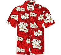 Hawaiihemdshop Hawaii Hemd | Männer | Baumwolle | Größe S - 8XL | Kurzarm | Hawaiihemden | Blüten | Blumen | Retro | Klassisch | Hibiskus | Aloha | Kokosnuss-Knöpfe | Hawaiihemd Herren