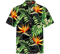 Hawaiihemdshop Hawaii Hemd | Männer | Baumwolle | Größe S - 8XL | Kurzarm | Hawaiihemden | Blüten | Blumen | Retro | Klassisch | Hibiskus | Aloha | Kokosnuss-Knöpfe | Hawaiihemd Herren