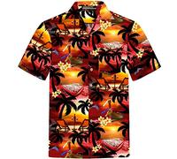 Hawaiihemdshop Hawaii Hemd | Männer | Baumwolle | Größe S - 8XL | Kurzarm | Hawaiihemden | Strand | Beach | Palmen | Meer | Aloha | Kokosnuss-Knöpfe | Hawaiihemd Herren