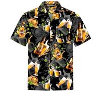 Hawaiihemdshop Hawaiihemd | Herren | Baumwolle | Größe S - 8XL | Alkohol | Bier | Cocktails | Mehrere Versionen | Kurzarm | Hawaiihemden | Beach | Aloha | Kokosnuss-Knöpfe | Hawaii Hemd