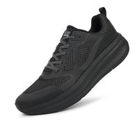 Hawkwell Plus Herren Sportschuhe in Übergröße mit breiter Zehenbox, Trendige Sneaker für Freizeit, Laufen und Walking, EU-Größen 47 48 49 50 51 52 53, Komplett schwarzer Stoff, EU-Größe 51