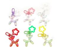 Hayaww 6 Stück Ballon Hund Design Schlüsselanhänger Schlüsselanhänger Hund Key Chain Haustierschlüsselanhänger Autoschlüsselanhänger Schlüsselanhänger für Autoschlüssel,Handtasche,Geldbörse