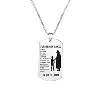 HAYOUWAY Silber Halskette Hundemark Ketten mit Anhänger Edelstahl Herrenschmuck für Herren Sohn Jungen Geburtstagsgeschenk von Mama Papa (Silber...In Liebe OMA)