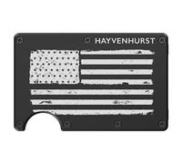 Hayvenhurst Schlanke minimalistische Fronttasche RFID-blockierende Metallgeldbörsen für Männer mit Geldklammer Patriot S Minimalist