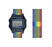 HAZARA Armband Kompatibel für Casio F-91W|F-91WG - Metall Mesh Gewebte Edelstahl Solo Loop Ersatzarmband - Uhrenarmband für Casio F-91W|F-91WG (11,F-91W)