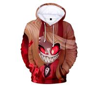Hazbin Hotel Hoodie Sweatshirt Anime 3D Gedruckt Alastor/Angel Dust/Charlie Pullover Langarm Hoodies Cartoon Sport Streetwear für Mann Damen, Typ 19, XXL