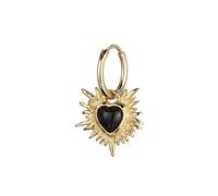 Haze & Glory Creole Herz Onyx Schwarz 925 Sterling Silber goldfarben Herren