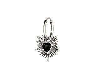 Haze & Glory Creole Herz Onyx Schwarz 925 Sterling Silber silberfarben Herren