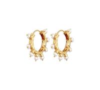 Haze & Glory Creolen Süßwasserperlen - Sun of Pearls 925 Silber goldfarben Damen