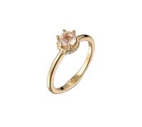 Haze & Glory Diamant Morganite Verlobungsring Weiß (0.09 ct) 375 Gelbgold 54 Damen