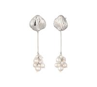 Haze & Glory Ohrhänger lang mit Süßwasserzuchtperle Weiß 925 Sterling Silber OneSize Damen