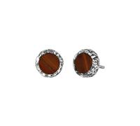 Haze & Glory Ohrstecker Jasper Braun 925 Sterling Silber OneSize Herren