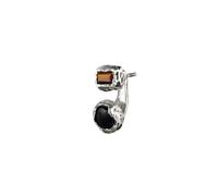 Haze & Glory Ohrstecker Tigerauge Schwarz Braun 925 Sterling Silber OneSize Herren