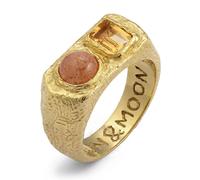 Haze & Glory Ring - Ring Cocktail Citrin Sonnenstein Orange 925 Sterli - Gr. 54 MM - in Gold - für Damen